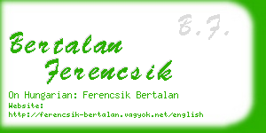 bertalan ferencsik business card